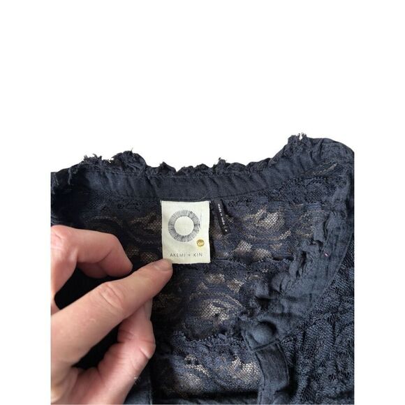 Anthropologie Akemi+Kin Callie Lace Blouse size 6 black - Picture 4 of 7